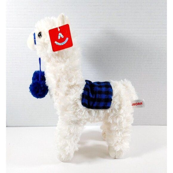 Checkers The Alpaca  Blue 12" Plush Doll Stuffed Animal White NEW - Picture 3 of 5